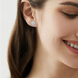 S925 Multicolor Moissanite Round Halo Stud Earrings with Threaded Needle, 8 Color Options, 0.1-3ct D-Grade VVS, Sterling Silver Jewelry for Men Women - FITINY Jewelry