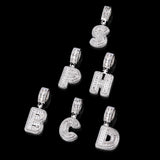 Hip Hop Letter Pendant Necklace with Cubic Zirconia in Gold - Detail View - FITINY Jewelry