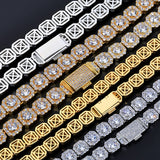 Geometric Square Ice Sugar Chain Necklace with Cubic Zirconi - Front View - FITINY Jewelry