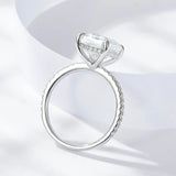 S925 Emerald Cut 4ct Moissanite Engagement Ring, 4 Carat VVS1 D-Color 3EX-Cut Moissanite Four-Prong Sterling Silver Ring - FITINY Jewelry