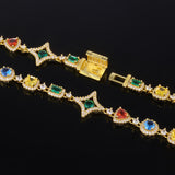 Geometric Hip Hop Bracelet with Cubic Zirconia in Gold or Wh - Detail View - FITINY Jewelry