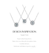 Geometric Moissanite Pendant Necklace in Sterling Silver – D - Front View - FITINY Jewelry