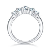 Top-down flat lay featuring ring centered among minimalist accessories and soft linen