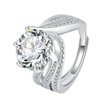 5 Carat Round-Cut Zircon Halo Ring, Triple Band Full Pave Design for Women - FITINY Jewelry