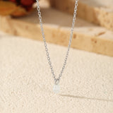 Teardrop Moissanite Pendant Necklace in Sterling Silver – Mi - On Model View - FITINY