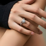 Floral Vine Moissanite Ring in Sterling Silver – Elegant Old - Side View - FITINY