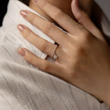 Star-Shaped Moissanite Ring in Sterling Silver – Delicate Ce - Side View - FITINY