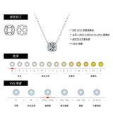 Geometric Moissanite Pendant Necklace in Sterling Silver – D - On Model View - FITINY