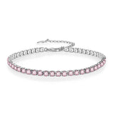 Multicolor CZ Iced Out Adjustable Tennis Bracelet, 3mm 5A Cubic Zirconia - FITINY Jewelry