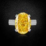 Multicolor Ice Flower Cut Oval CZ Adjustable Ring, Triple Pave Band, 12*16mm 5A Cubic Zirconia, 4 Color Options, Dainty Luxe - FITINY Jewelry