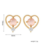 16 Pairs Pink Heart Stud Hoop Huggies Drop Earrings Set, 18K Gold Plated Stacking CZ & Pearl Designs, Planet Snowflake Moon Star - FITINY Jewelry