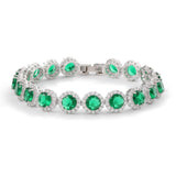 Dazzling Multicolor Cubic Zirconia Round Halo Bracelet, Colored Gem Stones, Adjustable Design, and Unique Patterns - FITINY Jewelry