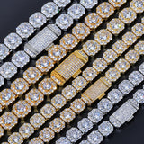 Geometric Square Ice Sugar Chain Necklace with Cubic Zirconi - Front View - FITINY Jewelry