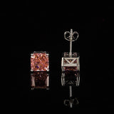 Multicolor Ice Flower Cut Square CZ Stud Earrings, 7*7mm 5A Cubic Zirconia, Dainty Luxe - FITINY Jewelry