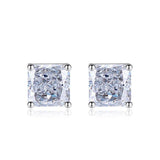 Multicolor Ice Flower Cut Square CZ Stud Earrings, 7*7mm 5A Cubic Zirconia, Dainty Luxe - FITINY Jewelry
