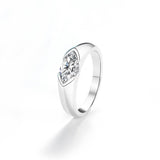 S925 18k Marquise Moissanite Wedding Engagement Ring, 5*10mm 1ct VVS D-Gragde Certified, 18K White Gold & Rhodium Plated Vintage-Inspired Luxury Solitaire for Her Him - FITINY Jewelry