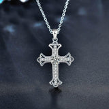 S925 Sterling Silver Moissanite Cross Necklace for Men and Women – Delicate Cross Pendant Elegant Collarbone Chain - FITINY Jewelry