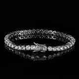 Hip Hop Iced Out Tennis Chain Bracelet, 18K Gold & White Gold Plated, 3–6mm CZ Iced Out Bling Jewelry - FITINY Jewelry