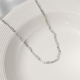 Stackable 3mm Round Moissanite Pendant Necklace in Sterling - Front View - FITINY Jewelry