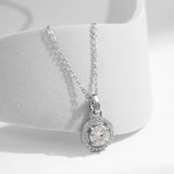 Round Moissanite Pendant Necklace in Sterling Silver – Delic - Detail View - FITINY Jewelry