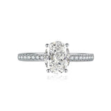 Multicolor Ice Flower Cut Oval CZ Adjustable Ring, Pave Band, 7*9mm 5A Cubic Zirconia, 6 Color Options, Dainty Luxe - FITINY Jewelry