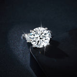 Close-up of 13mm moissanite center stone highlighting 3EX cut and fire