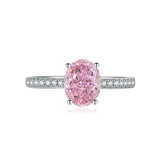 Multicolor Ice Flower Cut Oval CZ Adjustable Ring, Pave Band, 7*9mm 5A Cubic Zirconia, 6 Color Options, Dainty Luxe - FITINY Jewelry