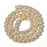Geometric Square Ice Sugar Chain Necklace with Cubic Zirconi - Front View - FITINY Jewelry