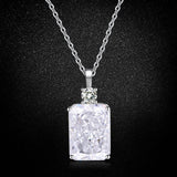 Multicolor Ice Flower Cut CZ Pendant Necklace, 10*14mm 5A Cubic Zirconia, 6 Color Options, Dainty Luxe Pendant - FITINY Jewelry