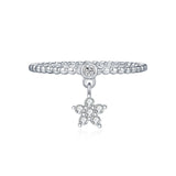 Star-Shaped Moissanite Ring in Sterling Silver – Delicate Ce - Front View - FITINY Jewelry