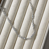 Stackable 3mm Round Moissanite Pendant Necklace in Sterling - Front View - FITINY Jewelry
