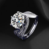 5 Carat Round-Cut Zircon Halo Ring, Triple Band Full Pave Design for Women - FITINY Jewelry