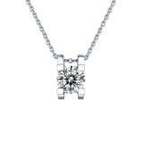 Front view of FITINY bull head moissanite necklace on white background