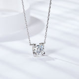 Front view of FITINY bull pendant necklace in white gold plating on white background