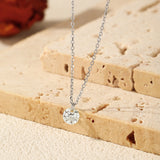 Round Moissanite Solitaire Pendant Necklace in Sterling Silv - Detail View - FITINY Jewelry