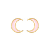16 Pairs Pink Heart Stud Hoop Huggies Drop Earrings Set, 18K Gold Plated Stacking CZ & Pearl Designs, Planet Snowflake Moon Star - FITINY Jewelry