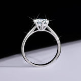 S925 Classic 6-Prong Moissanite Engagement Ring, 0.5–3ct Round Cut D-Grade VVS Certified Solitaire, Sterling Silver Wedding Gift for Her Him - FITINY Jewelry