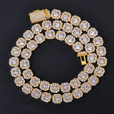 Geometric Square Ice Sugar Chain Necklace with Cubic Zirconi - Front View - FITINY Jewelry