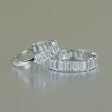 Close-up detail of rhodium-plated sterling silver setting and prong craftsmanship