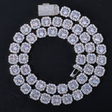 Geometric Square Ice Sugar Chain Necklace with Cubic Zirconi - Front View - FITINY Jewelry