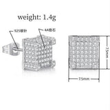 Iced Out CZ 18k Dazzling Stud Earrings, S925 Silver Post, 4 Style Options, Hip Hop Hypoallergenic 4A Cubic Zirconia Bling Studs for Men and Women - FITINY Jewelry