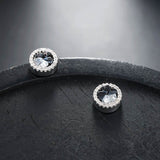 Multicolor Crystal Cluster Magnetic Round Halo Stud Earrings for Men Women, 6mm Round Crystal Inlaid Magnetic Earrings Non-Piercing Clip On Stud Earring - FITINY Jewelry