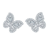 Bow-Knot Stud Earrings with Brilliant Moissanite Accents — 9 - Front View - FITINY Jewelry