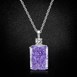 Multicolor Ice Flower Cut CZ Pendant Necklace, 10*14mm 5A Cubic Zirconia, 6 Color Options, Dainty Luxe Pendant - FITINY Jewelry