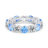 S925 Geometric Stackable Band CZ Ring, 5mm Cubic Zirconia, Sterling Silver Retro Statement Ring for Men and Women - FITINY Jewelry