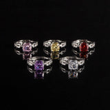 Multicolor Ice Flower Cut Square CZ Adjustable Ring, 8*8mm 5A Cubic Zirconia, 6 Color Options, Dainty Luxe - FITINY Jewelry