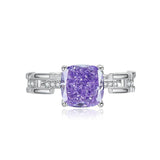 Multicolor Ice Flower Cut Square CZ Adjustable Ring, 8*8mm 5A Cubic Zirconia, 6 Color Options, Dainty Luxe - FITINY Jewelry