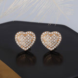 Dainty Iced Out CZ Heart Stud Earrings, Micro-Pavé Love Studs for Women Gifts - FITINY Jewelry