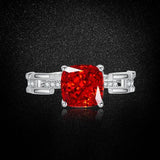 Multicolor Ice Flower Cut Square CZ Adjustable Ring, 8*8mm 5A Cubic Zirconia, 6 Color Options, Dainty Luxe - FITINY Jewelry