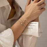 Geometric Moissanite Bracelet in Sterling Silver – Minimalis - Side View - FITINY